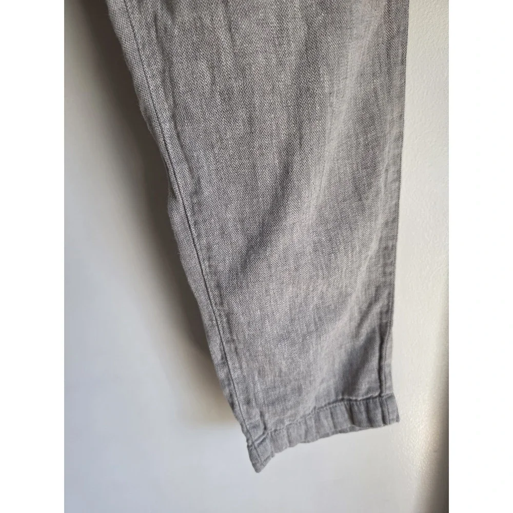 Banana Republic Men's Linen Cotton Pants 33x30 Grey Solid Casual Trousers